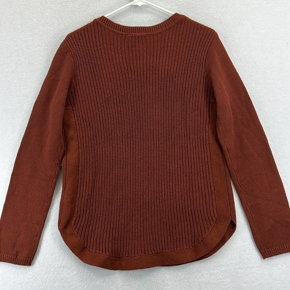 RD Style (Stitch Fix) Pullover Sweater Sz M Dk Rust Ribbed Pattern Cotton Blend - Picture 4 of 11